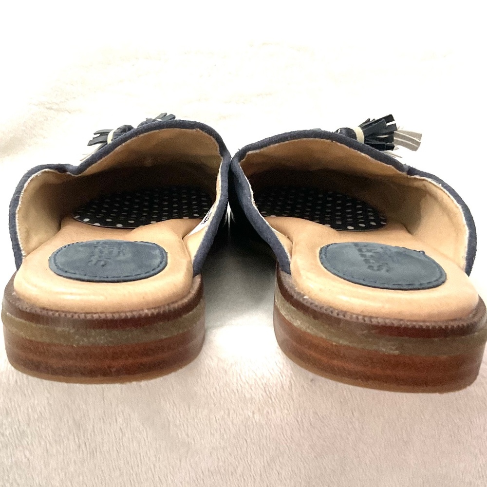 Navy Sperry Seaport Levy Tassel Mule Slides Round Toe Loafer Size 6 - Picture 8 of 15
